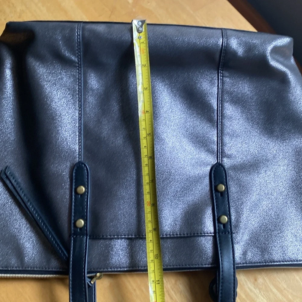 Fossil canvas black metallic tote in good condition